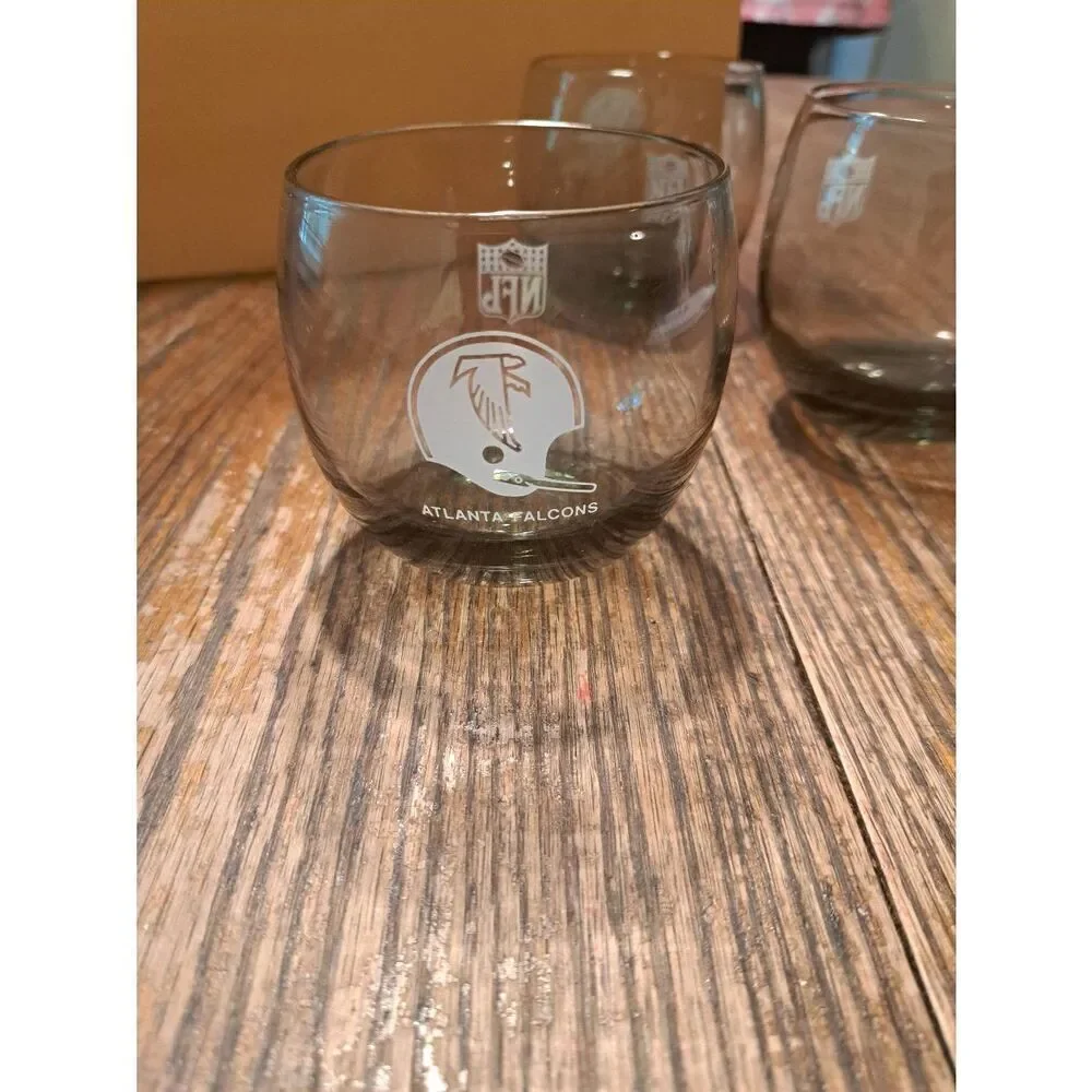 Vintage Atlanta Falcons Smoked Glass Tumblers Set of 3 – NFL Rocks Glasses 3.5